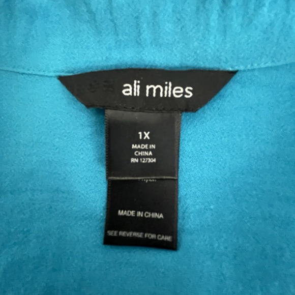 Ali Miles Tunic Size 1X Long Sleeve Women's Art To Wear Artsy Boho Rayon Stretch - Picture 8 of 14